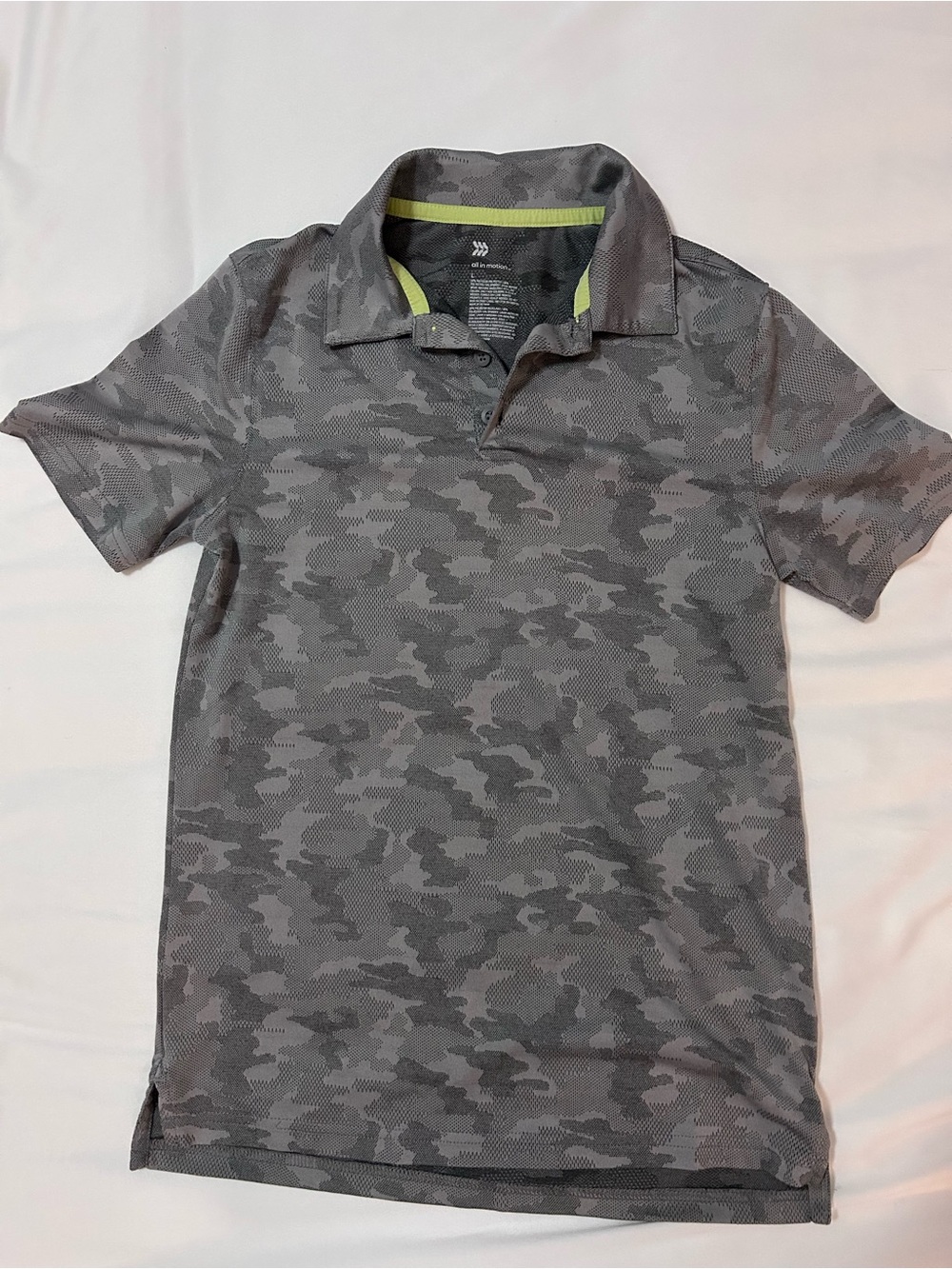 Boys' Gray Camo Polo Shirt - Lightweight Short Sleeve